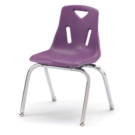 Jonti-Craft Berries Stacking Chair with Chrome-Plated Legs, 16 in. Ht, Purple 8146JC1004